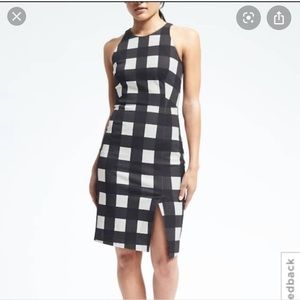 Banana Republic Sloan black gingham dress